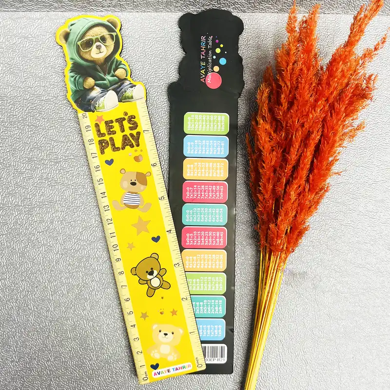 خط کش 20 سانتی متر مدل خرس اسپرت طرح جدول ضرب