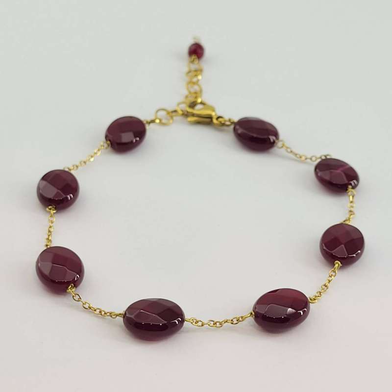 دستبند زنانه مدل سنگ عقیق یاقوتی کد 108 دستبند زنانه مدل سنگ عقیق یاقوتی کد 108