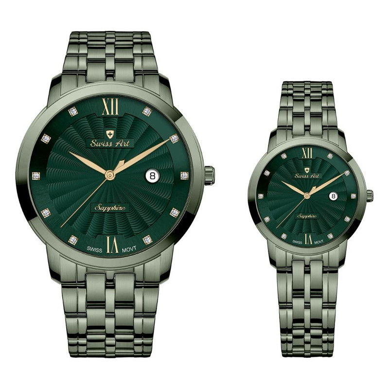 ست ساعت مچی عقربه‌ای زنانه و مردانه سوئیس آرت مدل 62001112-14