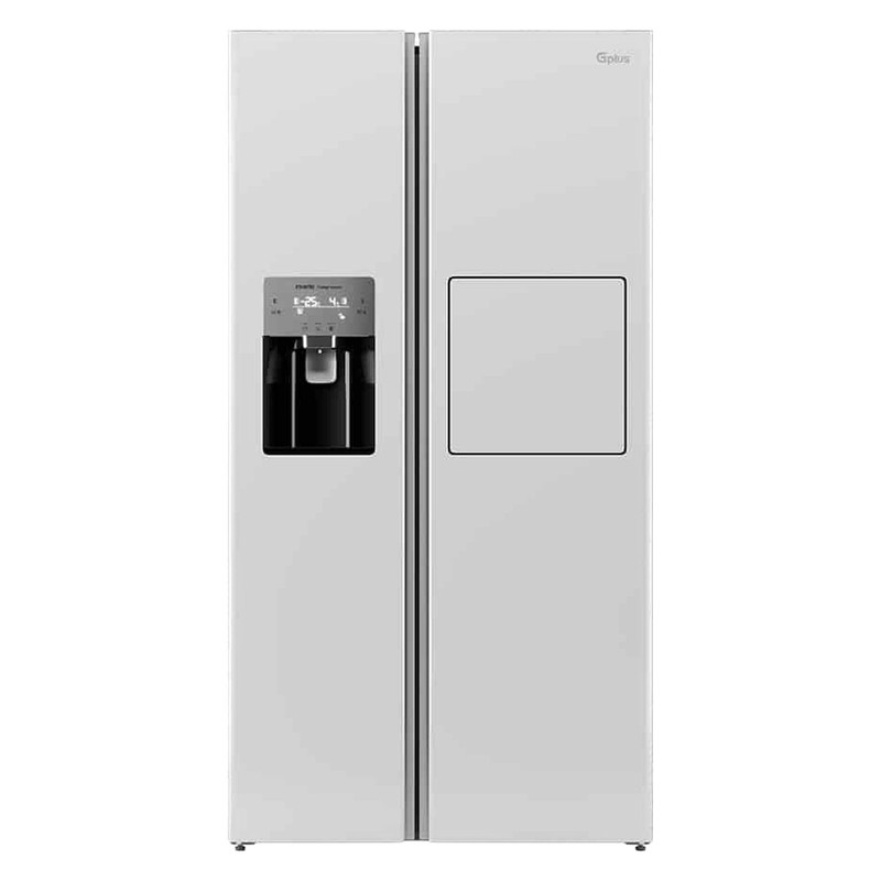 یخچال و فریزر ساید بای ساید 32 فوت جی پلاس مدل GSS-P7922W،و بدون برفک، با ارتفاع 177، پهنای 91 و عمق 85 سانتی‌متر، میزان مصرف انرژی A++، دارای 4 طبقه در یخچال و 4 کشو در فریزر، لزوم اتصال به شیر آب دارد، دارای سیستم نوفراست