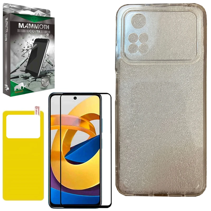 کاور ماموت مدل MMT-PC-AAA مناسب برای گوشی موبایل اپل شیائومی Poco M4 Pro 4G به همراه محافظ صفحه نمایش و محافظ پشت گوشی 