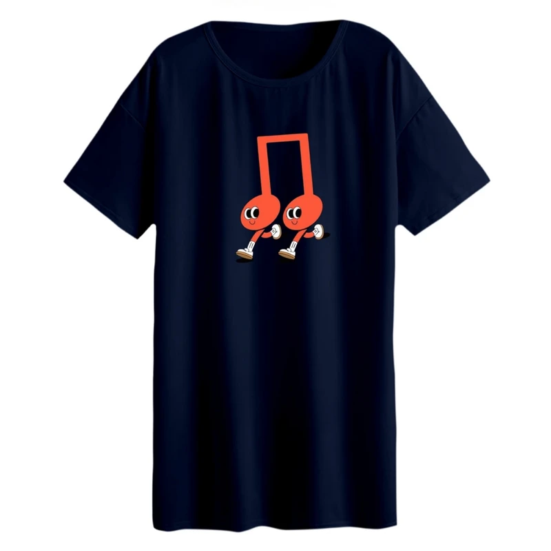 تی شرت لانگ آستین کوتاه زنانه مدل نوت خوشحال