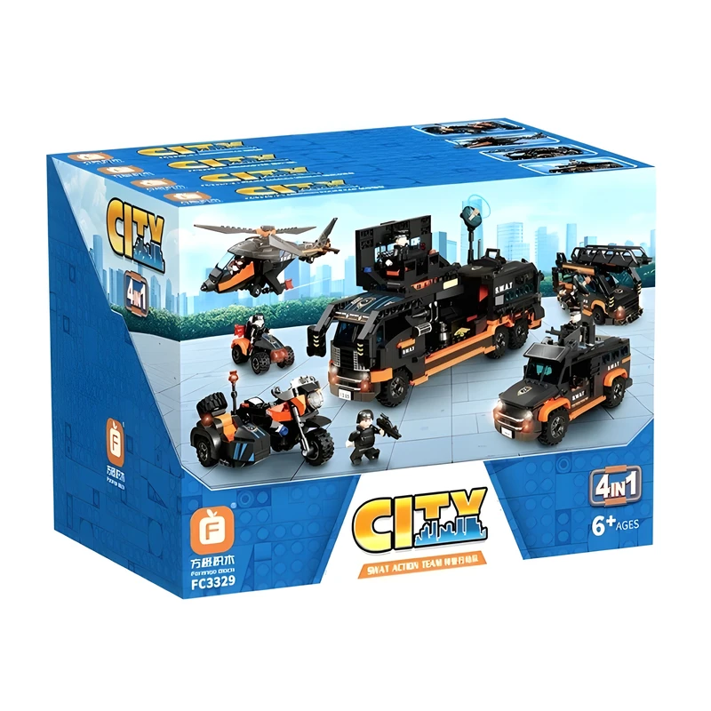 ساختنی 1048 تکه فارنج مدل تریلر ماهواره بر پلیس کد FC 3329 مجموعه 4 عددی