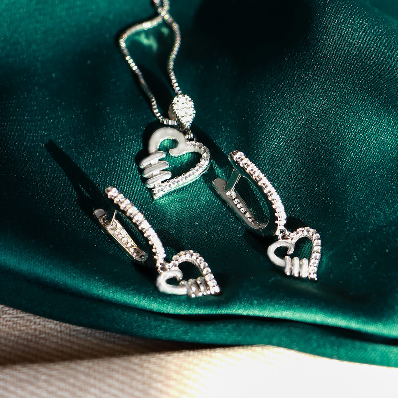 نیم ست نقره زنانه جی تی ای مدل جی نایس