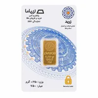 شمش طلا 750 عیار زربد مدل 0.250Gr18K