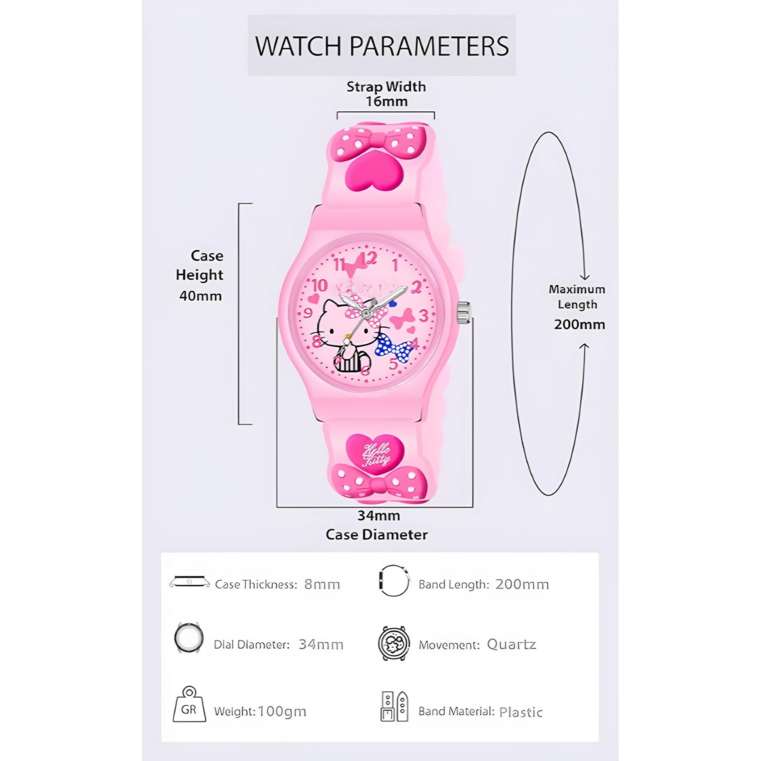 ساعت مچی عقربه ای دخترانه مدل بند سیلیکون آنتی آلرژی طرح کیتی ساعت مچی عقربه ای دخترانه مدل بند سیلیکون آنتی آلرژی طرح کیتی