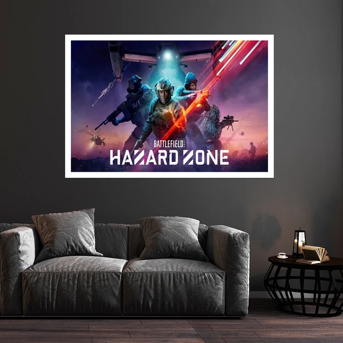 تابلو بکلیت طرح بازی Battlefield 2042 Hazard Zone مدل قاب شاسی w-s8749