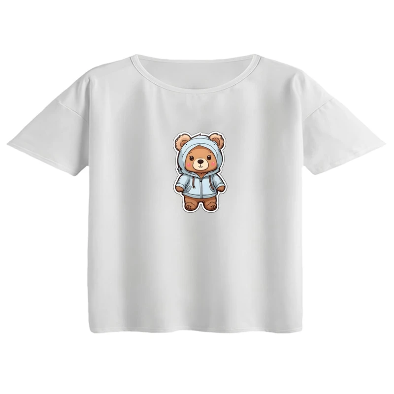 کراپ تی‌شرت آستین کوتاه زنانه مدل تدی کد 03