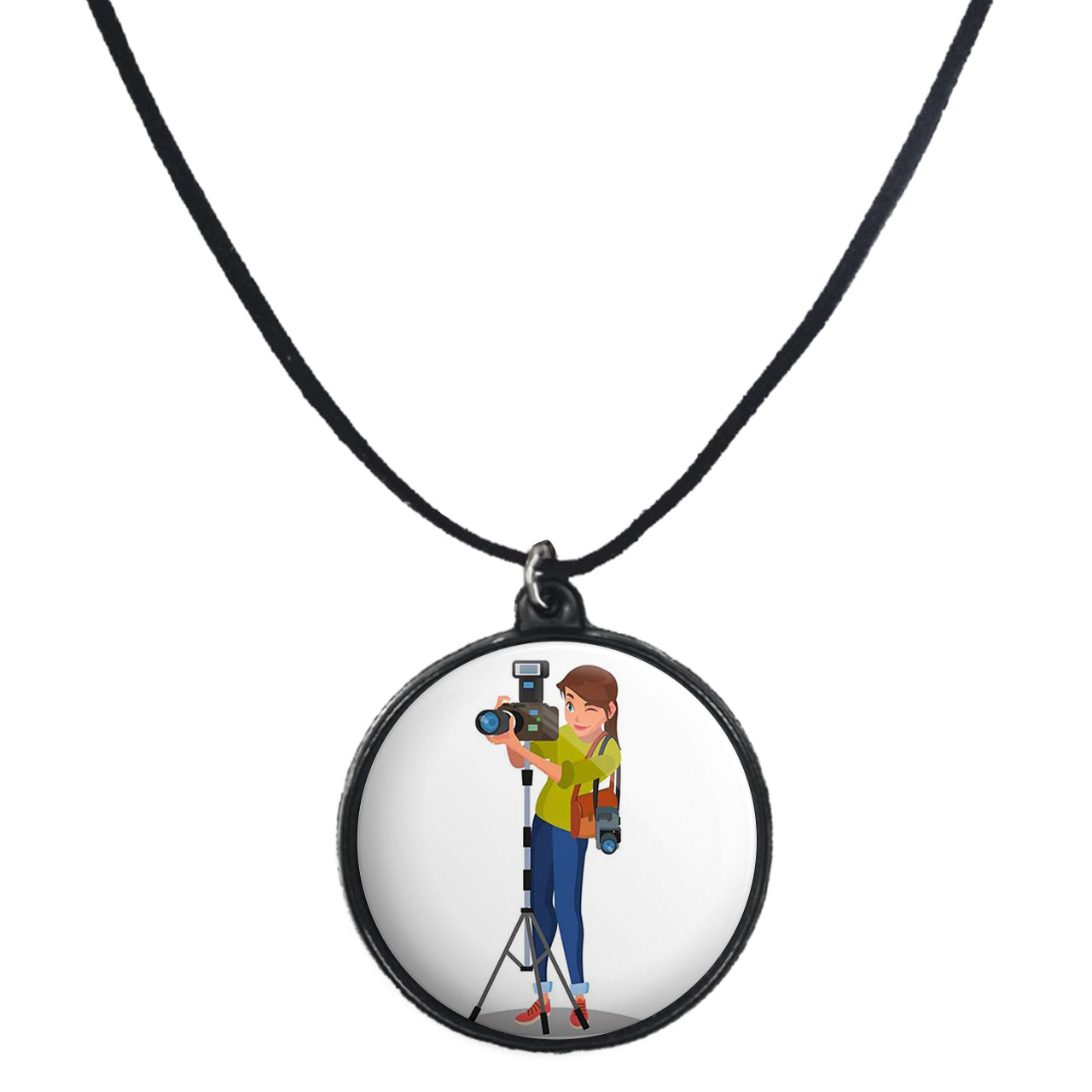 گردنبند پرمانه طرح عکاس کد pmb.5234 مدل دو طرفه