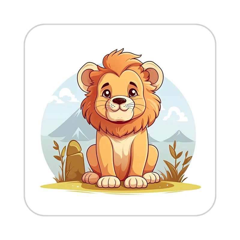 زیر لیوانی کاکتی طرح شیر مدل mp23376