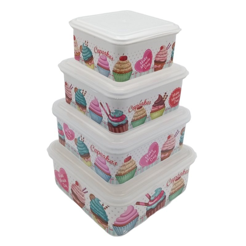 ظرف نگهدارنده فرش کیپس مدل کاپ کیک مجموعه 4 عددی