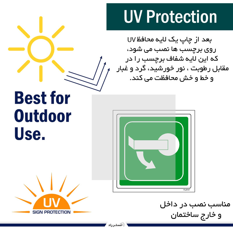 برچسب ایمنی مستر راد طرح به سمت پایین بچرخانید مدل HSE-OSHA-202