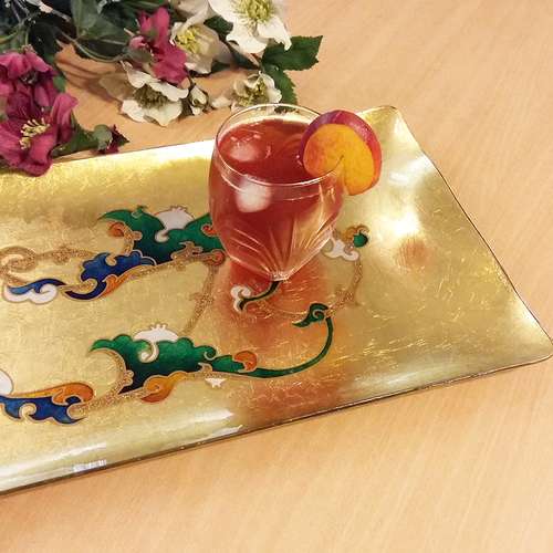 سینی شیشه ای طرح اسلیمی کد MA27