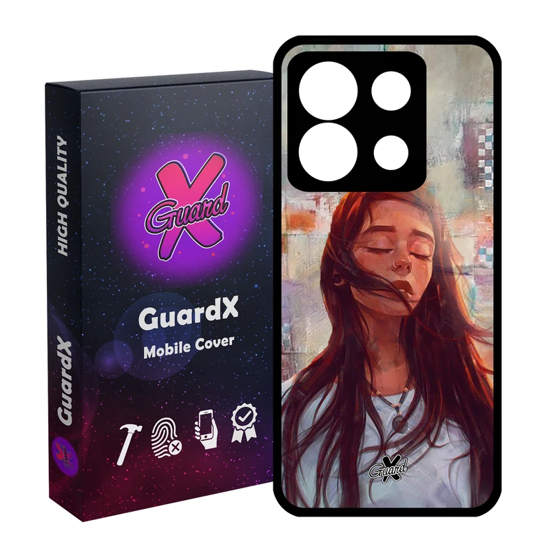 کاور گارد ایکس طرح Girl مدل Glass10056 مناسب برای گوشی موبایل شیائومی Redmi Note 13 5G