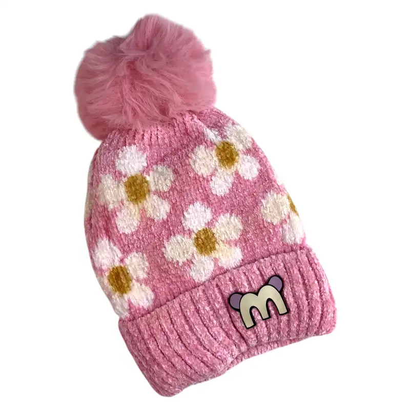 کلاه بافتنی بچگانه مدل گلمنگولی 112