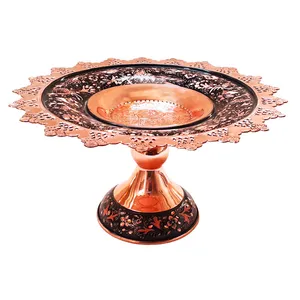 شیرینی خوری مسی طرح حکاکی گل و مرغ کد 28
