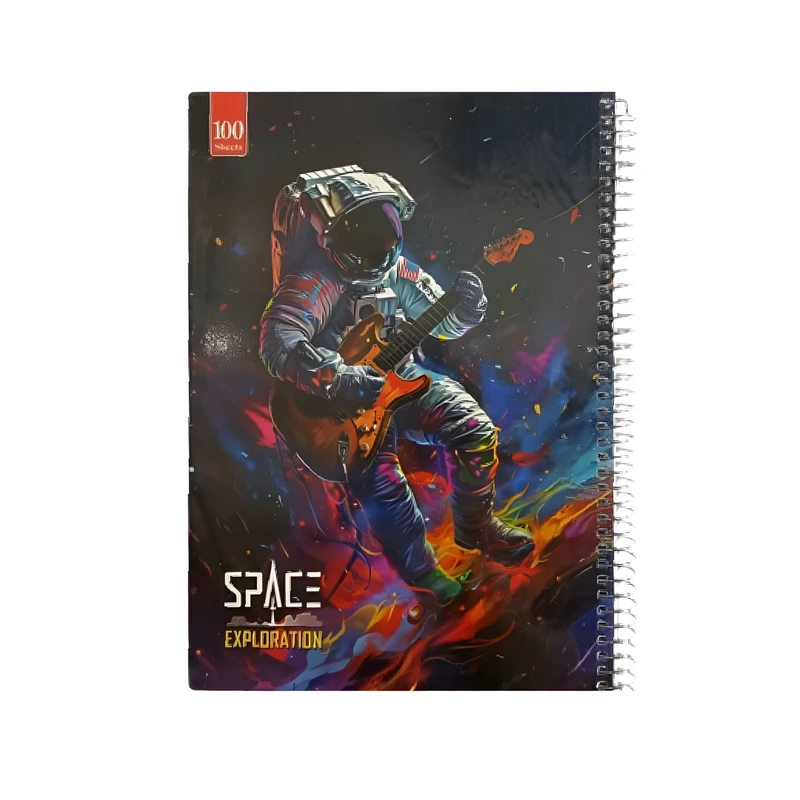 دفتر مشق 100 برگ مدل مجلد طرح فضانورد کد 121772