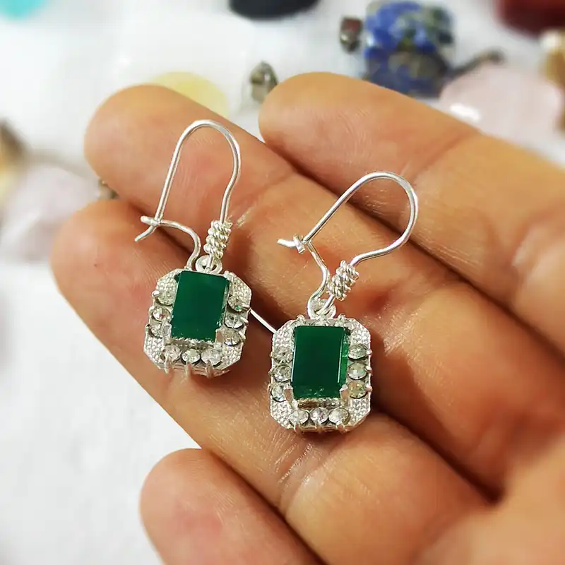 گوشواره نقره زنانه سلین کالا مدل عقیق ce-g-aghigh