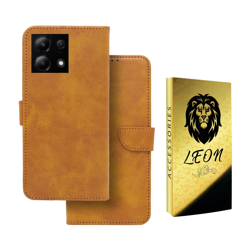 کیف کلاسوری لئون مدل Bors Oro مناسب برای گوشی موبایل شیائومی Redmi Note 13 4G