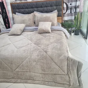 سرویس خواب مدل مخمل تدی 2 نفره 8 تکه