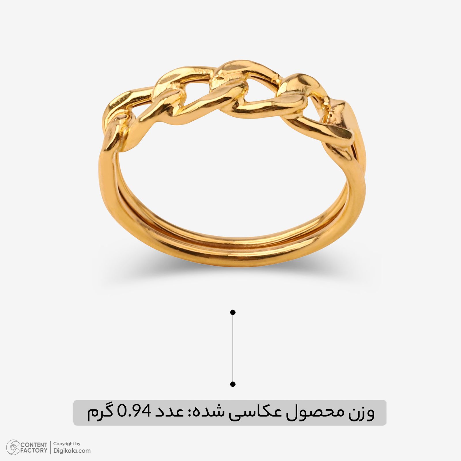 انگشتر طلا 18 عیار زنانه با طرح کارتیه وی وی گلد گالری مدل 2026 سایز 54 -  - 6