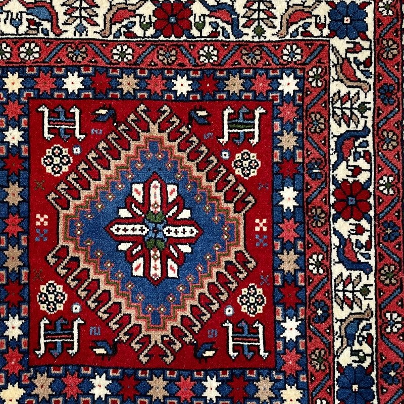 فرش دستباف دو متری مدل خشتی یلمه قشقایی کد 1003