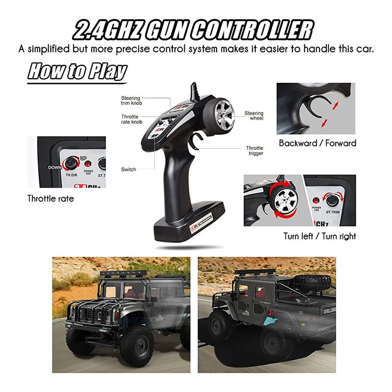 ماشین بازی کنترلی مدل آفرود طرح هامر کد HURTLE Q1212