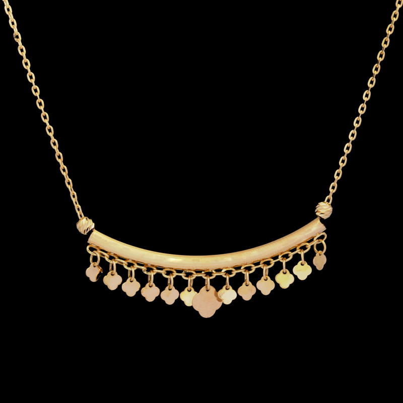 گردنبند طلا 18 عیار زنانه با طرح حلقهای (فلامینگو) طلای مستجابی مدل ونکلیف مانلی کد T437