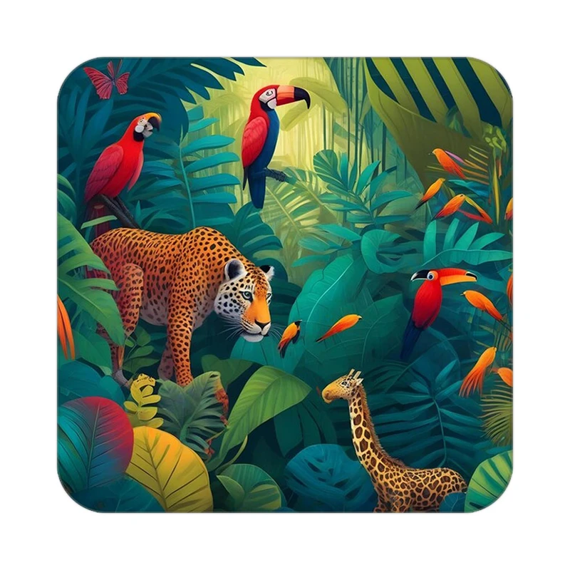 زیر لیوانی کاکتی طرح حیوانات رنگی مدل mp26474