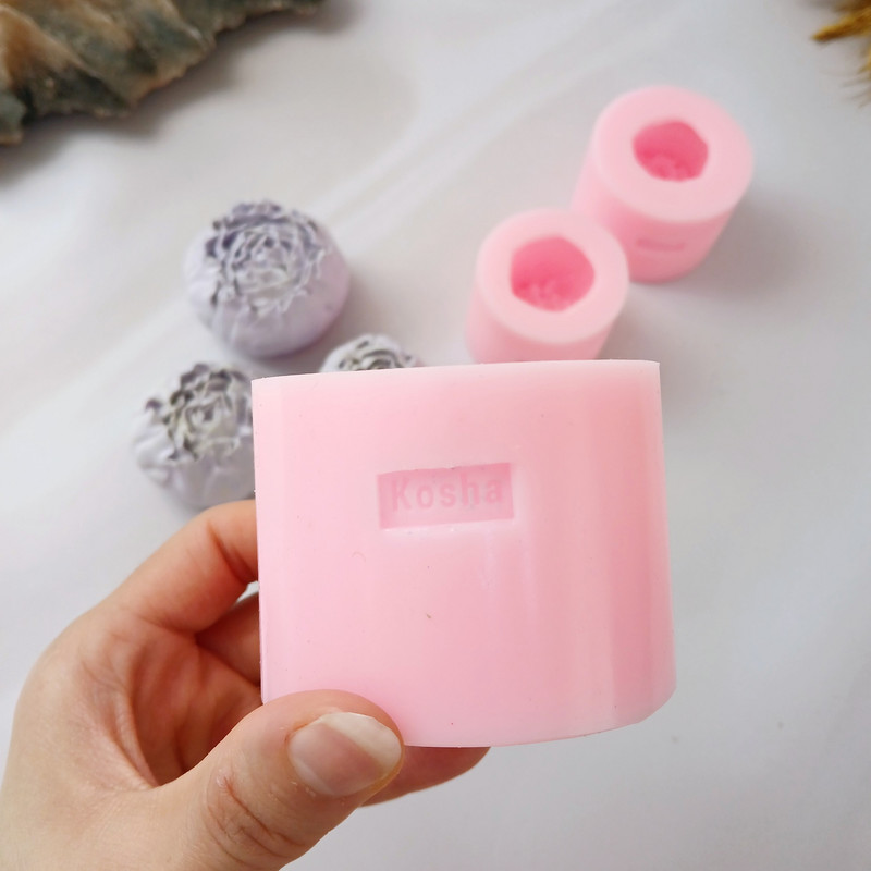 قالب شمع کوشا مدل رز پیونی مجموعه 3 تایی