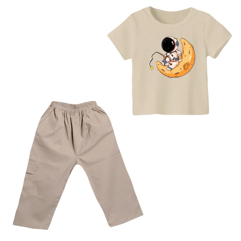 ست تی شرت و شلوارک پسرانه مدل فضانورد کد ۲۱
