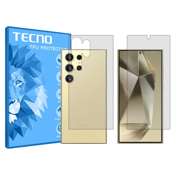 محافظ صفحه نمایش شفاف تکنو مدل HyGEL مناسب برای گوشی موبایل سامسونگ Galaxy S24 Ultra به همراه محافظ پشت گوشی 