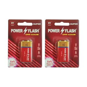 باتری کتابی ۹ولت پاورفلش مدل سوپر آلکالاین بسته ۲عددی