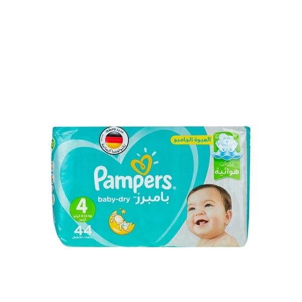 پوشک بچه پمپرز مدل baby dry سایز 4 بسته 44 عددی