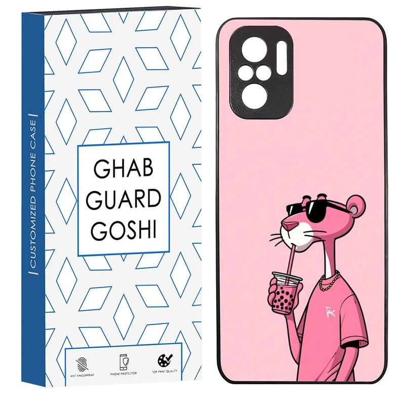 کاور قاب گارد گوشی طرح پلنگ صورتی کد TPU-213 مناسب برای گوشی موبایل شیائومی Redmi Note 10 4g / Redmi Note 10s / Poco m5s