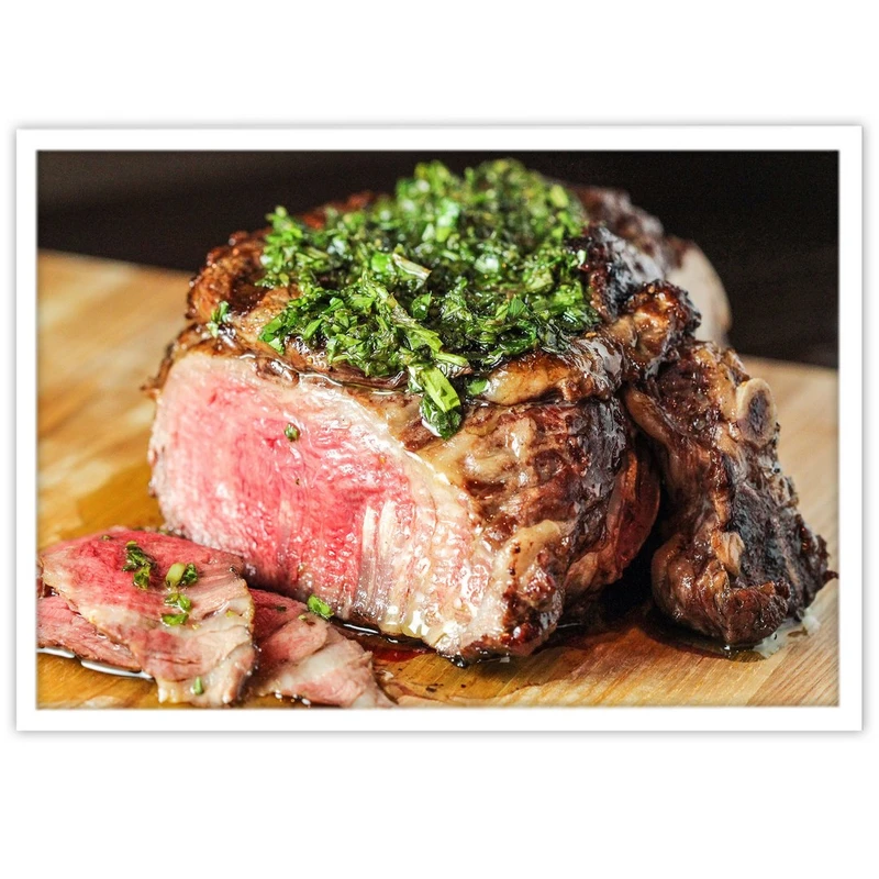 تابلو بکلیت طرح غذا استیک گوشت مدل W-14798