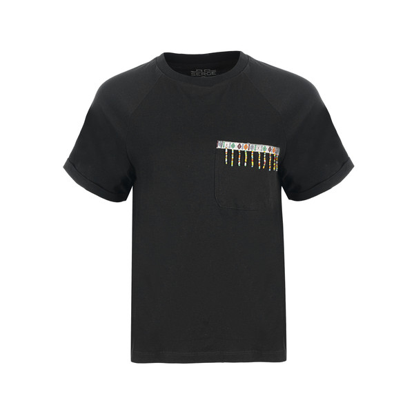 تی شرت آستین کوتاه زنانه سرژه مدل 203499 رنگ مشکي