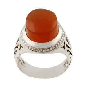 انگشتر نقره مردانه بازرگانی میلادی مدل عقیق کد AM_1305