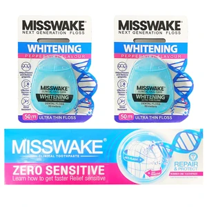 خمیر دندان میسویک مدل zero sensetive حجم 75 میلی لیتر به همراه نخ دندان میسویک مدل Whitening بسته 2 عددی