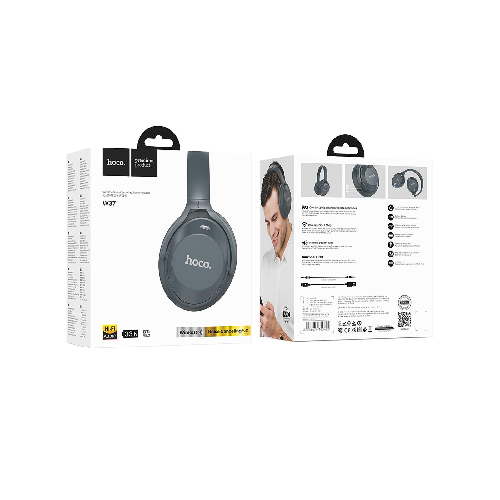 هدفون بلوتوثی هوکو مدل W37 ANC -  - 9
