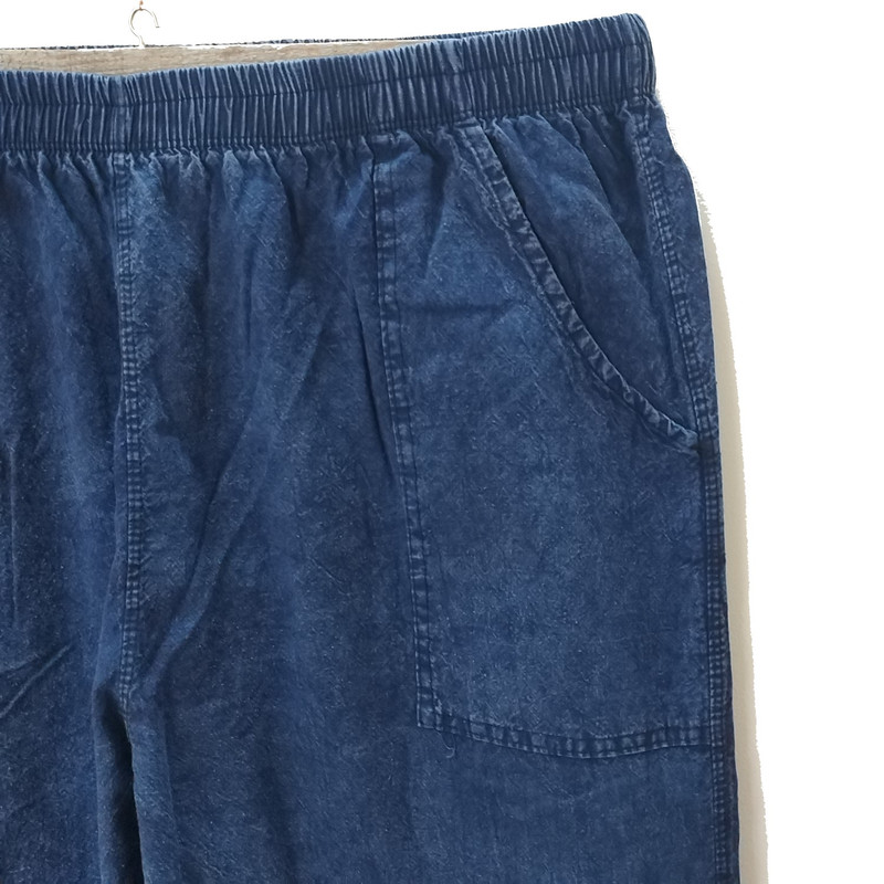 شلوار مام استایل مردانه مدل کتان کنفی خنک کد 02 رنگ آبی تیره