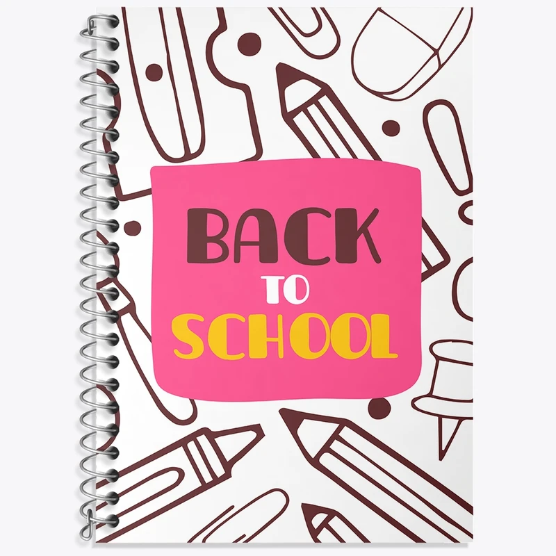 دفتر زبان 50 برگ خندالو مدل سه خط طرح Back To School کد N293