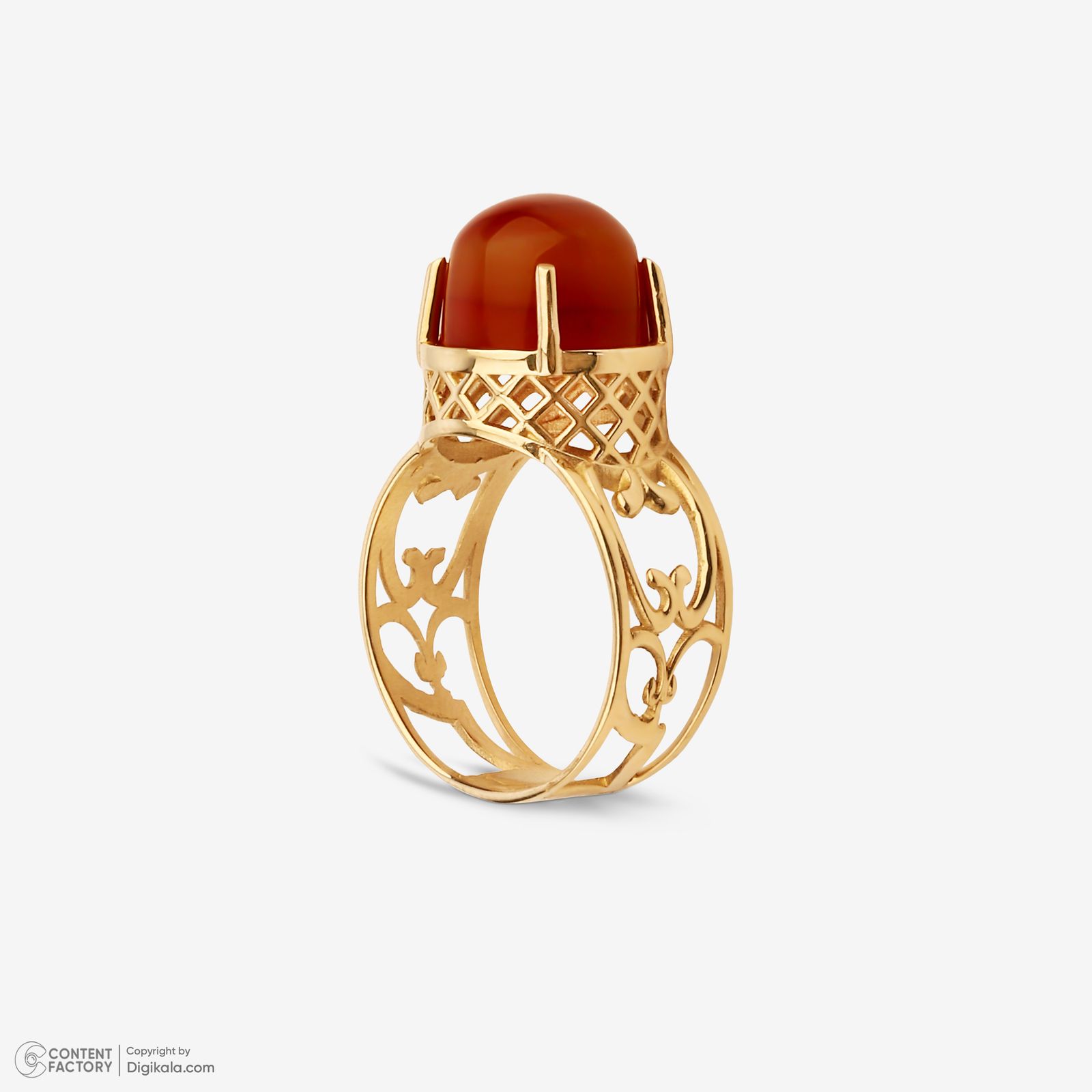 انگشتر طلا کم اجرت 18 عیار زنانه گلدم مدل R344009 سایز 53 -  - 4