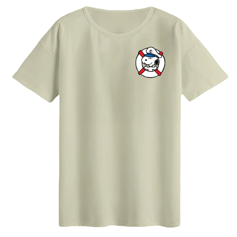 تی‌شرت لانگ آستین کوتاه زنانه مدل اسنوپی کد ۵ رنگ کرم