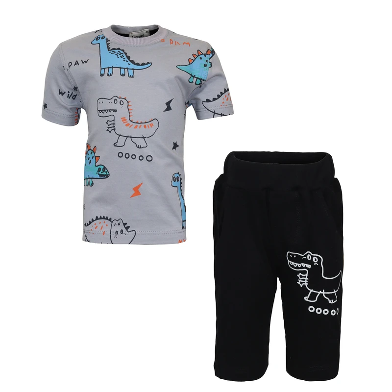ست تی شرت و شلوارک پسرانه مدل ژوراسیک کد 02