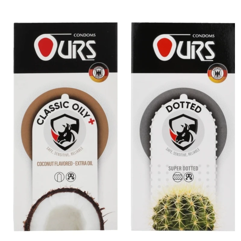 کاندوم خاردار اورز مدل DOTTED  بسته 12 عددی به همراه کاندوم ساده اورز مدل OILY PLUS بسته 12 عددی