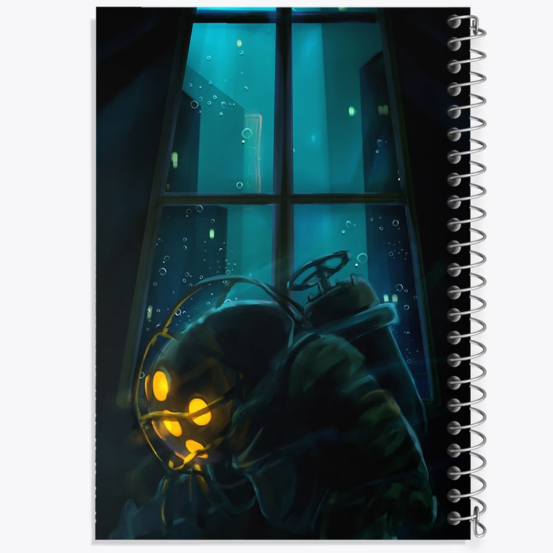 دفتر ژورنال نویسی 50 برگ خندالو مدل نقطه ای طرح بازی بایوشاک (Bioshock) کد 31370