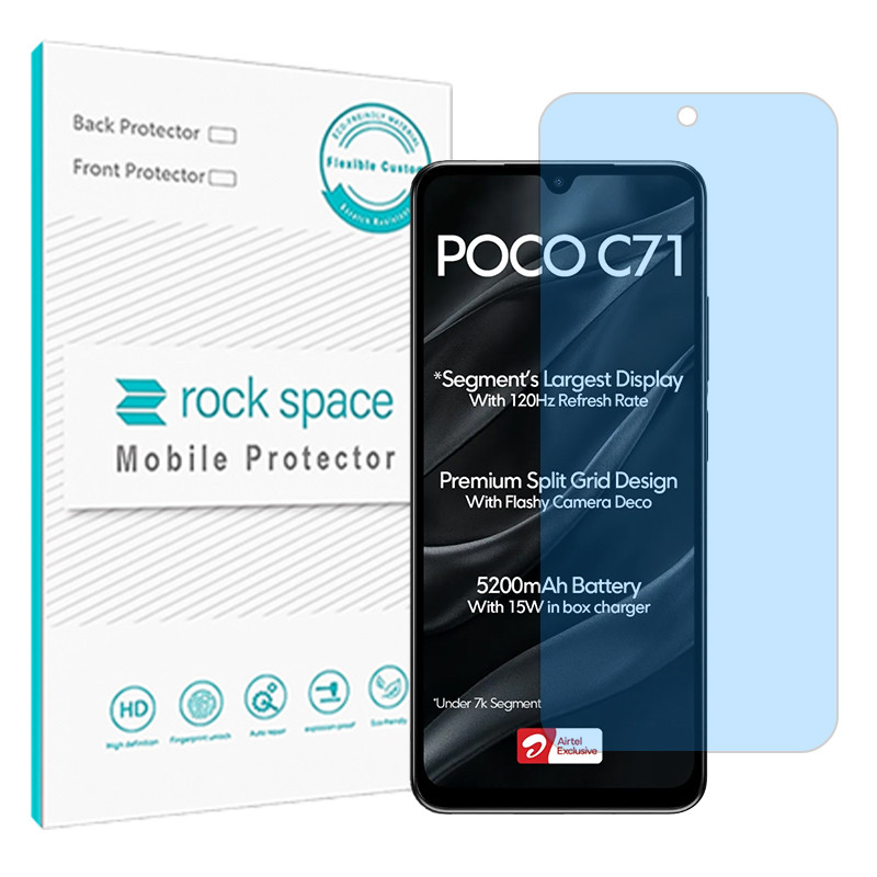 محافظ صفحه نمایش ضداشعه آبی راک اسپیس مدل Eye Care مناسب برای گوشی موبایل شیائومی Poco C71  