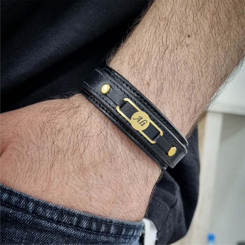 دستبند طلا 18 عیار مردانه لیردا مدل اسم علی کد 6688