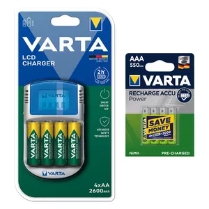 شارژر باتری وارتا مدل LCD CHARGER به همراه باتری نیم قلمی